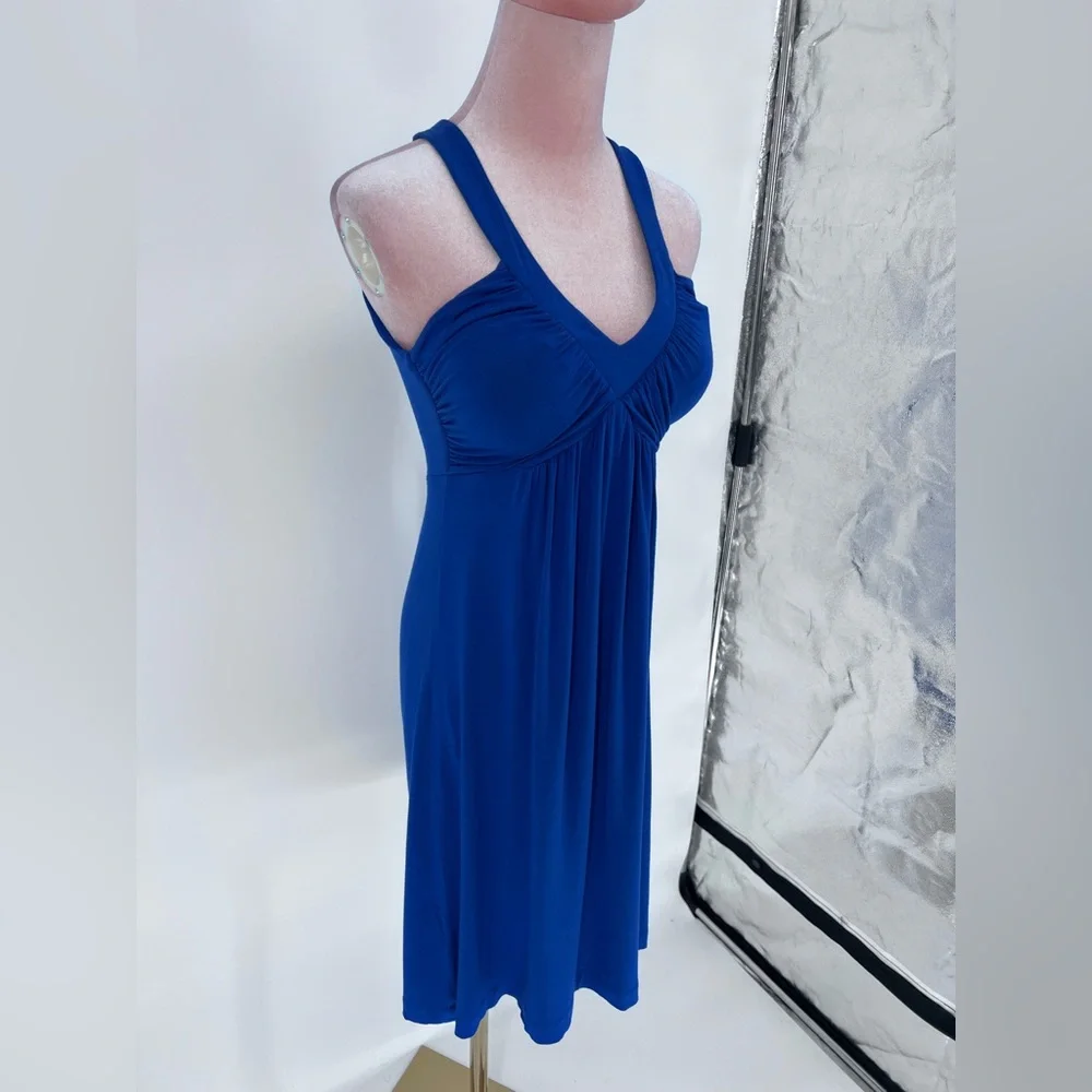 EUC Calvin Klein V Neck Ruched Mini Dress - Picture 5 of 9